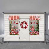 Aperturee - Weißer Süßwarenladen Weihnachtshintergrund für Party